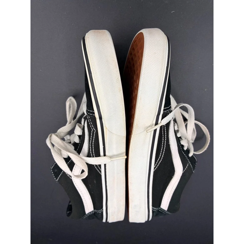 Vans Old Skool Black White Suede Canvas Skate‎ Sneakers Mens 6.5 Womens 8.0